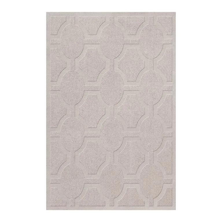 Layered Ovals Oatmeal Wollen Vloerkleed 3 Layered Ovals Oatmeal Wollen Vloerkleed