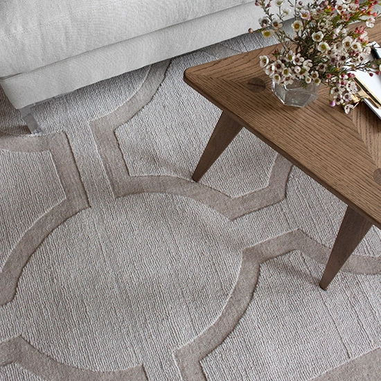 Layered Ovals Oatmeal Wollen Vloerkleed 4 Layered Ovals Oatmeal Wollen Vloerkleed - Afbeelding 2