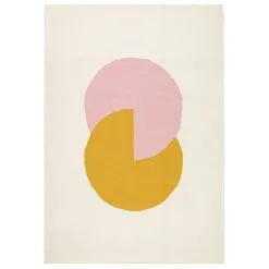 NJRD Circles Blocks Kelim Vloerkleed Roze