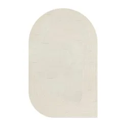 Layered Circular Wollen Vloerkleed 180x270 Cm