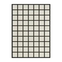 Layered Avenue Checked Bone Wollen Vloerkleed